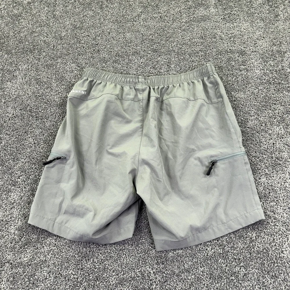 Santiny Shorts Mens Large Gray Athletic Elastic Waist Zip Pockets Hiking Running